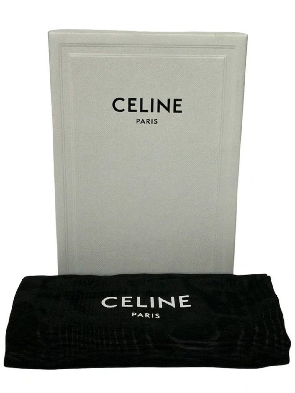 CELINE - Gray Beige Grained Calfskin Trifold Wallet - Picture 6 of 6